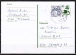 Bund 913 o.g. als portoger. MiF mit 10 Pf B+S - Serie oben geschnitten im Buchdruck aus MH als Zusatz auf 40 Pf Unfall-GA-Postkarte von 1979-1982