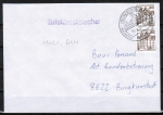 Bund 1037 als portoger. MeF mit 2x brauner 40 Pf B+S - Serie aus Rolle auf Briefdrucksache bis 20g von 1991, Oberklappe fehlt