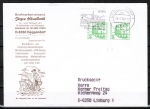 Bund 1038 LS als portoger. MeF mit 2x grüner 50 Pf B+S - Marke aus Rolle im Letterset-Druck auf Inlands-Drucksache 20-50g vom Juli 1989