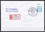 Bund 1142 als portoger. EF mit 280 Pf B+S - Serie aus Bogen mit Oberrand auf Inlands-Einschreibe-Brief bis 20g mit SST von 1987