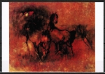 10 gleiche Ansichtskarten von Lebadang (1921-2015) - "Die roten Pferde"