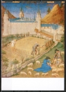 Ansichtskarte der "Brüder aus Limbourg'" (um 1415/1416) - "Juli - Kornernte"
