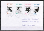 Bund 680-683 als portoger. Satz-Brief mit 10-50 Pf Winterolympiade aus Bogen auf Inlands-Brief bis 20g von 1998, codiert