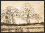 10 gleiche Ansichtskarten von Stephen Oliver - "November Landscape" (November-Landschaft) (1981)
