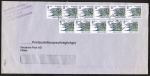 Bund 2156 als portoger. MeF mit 11x 100 Pf / 0,51 ¤ SWK aus Rolle auf Postzustellauftrag vom Juni 2002, kleine Mängel