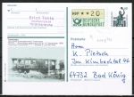 Bund ATM 1 mit dickem DBP - Marke zu 20 Pf als Zusatz auf SWK-Bild-Ganzsachen-Postkarte als Inlands-Postkarte vom Dezember 1993