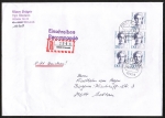 Bund 1366 als portoger. MeF mit 5x 130 Pf Frauen-Serie auf C5-Inlands-Einschreibe-Brief vom Juli 1993, ca. 23 cm lang