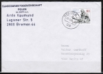 Berlin 731 als portoger. EF mit 80 Pf Wilhelm von Humboldt auf Brief bis 20g von 1985-1989 im Bundesgebiet mit Bund-Stempel
