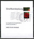 Bund 2669 als portoger. EF mit 55 Cent Blumen / Gartenrose aus Bogen mit Rand auf Streifbandzeitung bis 50g von 2008-2011