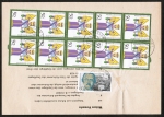 Zuschlge als Frankatur angerechnet ! Bund 1484 - 10x 50 Pf Weihnachtsmarken 1990 + 60 Pf SM auf VGO-Telegramm von 1990