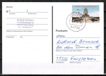 Bund 3033 als portogerechte EF mit 45 Cent Völkerschlacht-Denkmal auf Inlands-Postkarte von 2013-2019, codiert