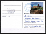 Bund 3310 als portoger. EF mit 70 Cent Wartburg EZM aus MH mit entspr. Rand auf Inlands-Postkarte von 2022-2024, codiert