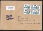 Bund 1458 mit 4x 100 Pf Jugend 1990 als beschnittener Inlands-Brief 100-250g von 1990