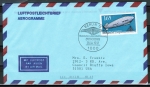 Bund 1525 als portoger. EF mit 165 Pf Luftpostbefrderung auf Aerogramm mit ESST von 1991 in die USA, vs. Code