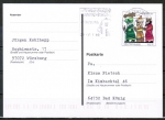 Bund 1959 als portogerechte EF mit 100 Pf Weihnachten 1997 auf Inlands-Postkarte von 1997-2002, codiert