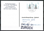 Bund 2177 als portoger. MeF mit 2x 80 Pf / 0,41  SWK aus Bogen mit Rndern auf Anschriftenprfungs-Postkarte von 2001-2002, codiert