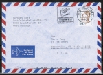 Bund 1392 als portoger. EF mit 240 Pf Frauen auf Luftpost-Brief 15-20g von 1989-1993 in die USA, vs. codiert