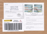 Bund 2989 als portoger. MeF mit 2x 205 Cent August Hermann Francke auf Inlands-Päckchen-Adresse von 2014, mit Label