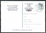 Bund 1342 als Ganzsachen-Postkarte P 145 mit eingedruckter Marke 80 Pf SWK, portoger. 1990-1993 als Postkarte in die USA, vs. codiert