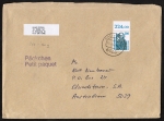 Bund 1381 als portoger. EF mit 280 Pf SWK aus Bogen mit Oberrand auf Ausl.-Pckchen 250-500g von 1988 n. Australien