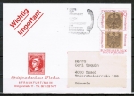 Bund 585 als portoger. EF mit 30 Pf "20 Jahre Bundesrepublik" auf Auslands-Drucksache vom 6.10.1971 in die Schweiz