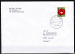 Bund 3114 als portoger. EF mit 62 Blumen-Serie aus Rolle auf B-Brief vom ZAG Bsingen in die Schweiz von 2015