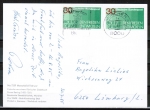 Bund 751 als portoger. MeF mit 2x 30 Pf Brot fr die Welt auf Inlands-Postkarte von 1985