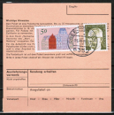 Bund 862 als portoger. MiF mit 50 Pf Trier + Heinemann-Zusatz auf Inlands-Paketkarte von 1975-1978