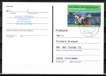 Bund 2324 als portogerechte EF mit 45 Cent Sport 2003 auf Inlands-Postkarte von 2003-2019, codiert