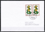 Bund 983 als portoger. MeF mit 2x 40 Pf Wohlfahrt 1978 auf Sammler-Brief von 1988, rs. braune Skl.-Klappe