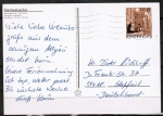Ansichts-Postkarte mit 0,55 Euro Marke aus der Zeit nach Beendigung des Sondertarifs von Riezlern von 2006 nach Deutschland, codiert