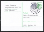 Bund 913 als portoger. MiF mit 10 Pf B+S - Serie Buchdruck aus Rolle als Zusatz auf 50 Pf B+S-GA-Postkarte von 1982-1993