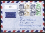 Bund B+S-Heftblatt 2,- DM mit grner 50 Pf im Buchdruck als portoger. H-Blatt-EF auf Luftpost-Brief 5-10g von 1982-1989 nach Australien, codiert