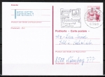 Bund 917 als Auslands-Ganzsachen-Postkarte mit eingedr. Marke "braune 60 Pf in rot" (Marksburg) als P 127 als Inlands-Postkarte von 1982-1993 verwendet