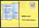 Bund 1140 als portoger. EF mit 80 Pf B+S - Serie aus Rolle im Buchdruck auf Inlands-Postkarte vom Juli 1997, codiert