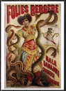 Ansichtskarte mit Plakat von F. Appel, Paris - "Folies Bergere"