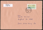 Bund ATM 1 - Marke zu 190 Pf als portoger. EF auf Inlands-Brief 50-100g von 1982-1989, 14x20 cm