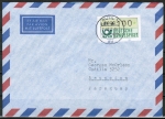 Bund ATM 1 - Marke zu 100 Pf als portoger. EF auf VGO-Übersee-Luftpost-Brief bis 10g von 1990-1991 vom VGO nach Paraguay, AnkStpl.