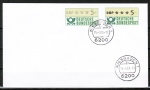 Bund ATM 1 - je 1 Marke zu 5 Pf in Gravur- und Spritzguss-Type mit Stempel von Wiesbaden / tx von 1983 auf Blanko-FDC-Kuvert