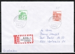 Bund 1143 als portoger. MiF mit 300 + 50 Pf je B+S - Serie als Letterset-Marken auf Inlands-Einschreibe-Brief bis 20g vom Juni 1992