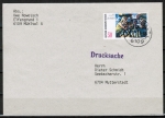 Berlin 678 als portoger. EF mit 50 Pf Max Pechstein / Steinträger auf Inlands-Drucksache bis 20g von 1982-1989 im Bundesgebiet mit Bund-Stempel