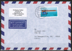 Bund 1378 als portoger. EF mit 140 Pf Schieblehre auf Luftpost-Brief bis 5g von 1988 in die USA/Code