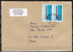 Bund 1378 als portoger. MeF mit 2x 140 Pf Schieblehre auf Auslands-Brief 50-100g von 1989-1993 nach Polen/AnkStpl.