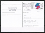 Bund 1471 als portoger. EF mit 80 Pf Handelskammer auf Auslands-Postkarte von 1990-1991 in die Tschechische Republik