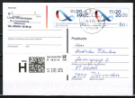 Bund 3554 als portoger. MeF mit 2x 80 Cent EU-Ratspräsidentschaft auf Prio-Postkarte von 2020-2021, codiert