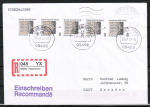 Bund 1935 als portoger. MeF mit 5x 110 Pf SWK Bellevue aus Rolle auf Inlands-Einschreibe-Brief 20-50g vom August 1997,codiert - nur 2 Wochen mglich !