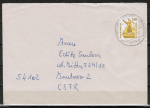 Bund 1401 als 40 Pf berfrankierte EF mit 140 Pf SWK aus Rolle auf Auslands-Brief bis 20g nachdem 1. April 1991 in die CSSR