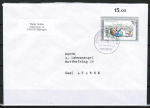 Bund 1456 als portoger. EF mit 70 Pf Jugend 1990 auf B-Brief vom ZAG B�singen in die Schweiz von 1993-1995