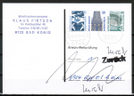 Bund Zusammendruck 10+50+80 Pf SWK unten geschnitten aus MH als portoger. Zdr.-EF auf Einzel-Anschriftenpr�fungs-Postkarte von 1993-1997, rs. Stpl.