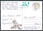 Bund 1756 als portoger. EF mit 100 Pf von Oranien auf Inlands-Postkarte von 1997-2002, codiert